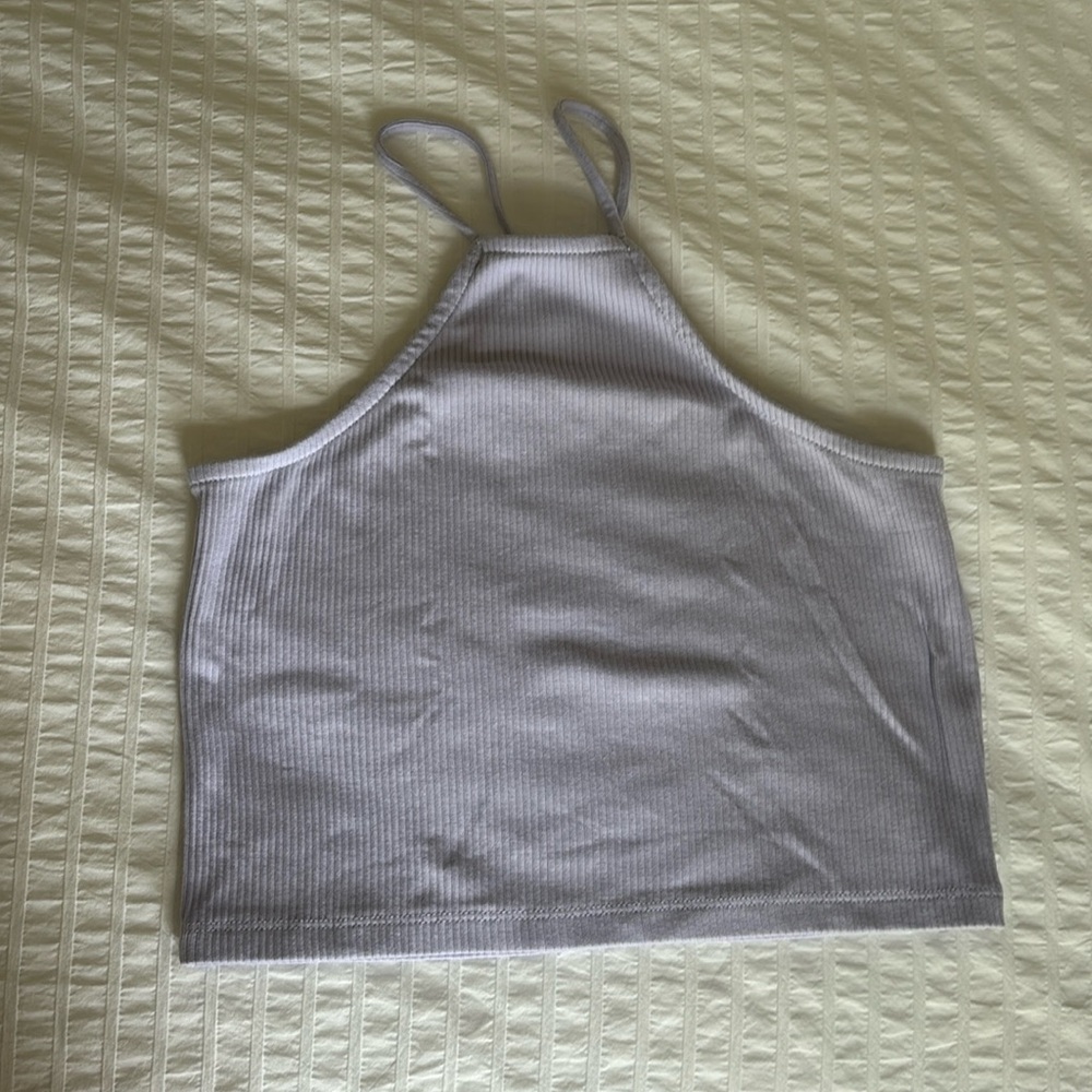 J. Crew pale purple Ribbed Crop Top